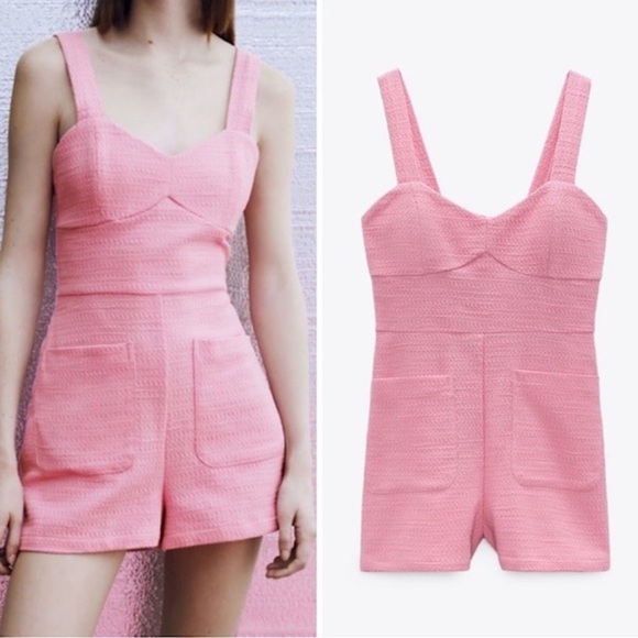 ZARA TWEED ROMPER - Picture 1 of 11